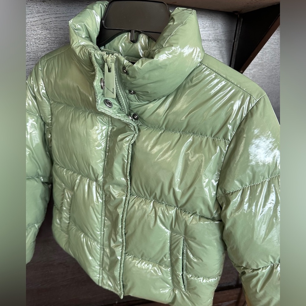 NOIZE Girl’s Sage Green Cropped Puffer